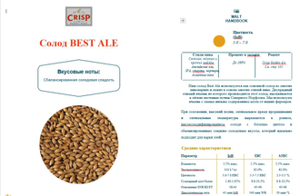 Солод Best Ale Malt 6.5 EBC Crisp (Англия), 1 кг