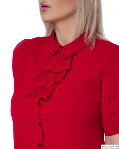 Блузка красная с жабо Pretty One 1463 р.40 RU (Акция)