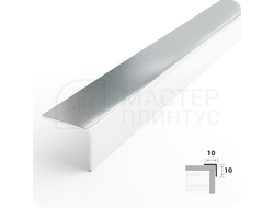 Декоративный уголок из нержавеющей стали AISI 304 10х10 мм. вибрация серебро