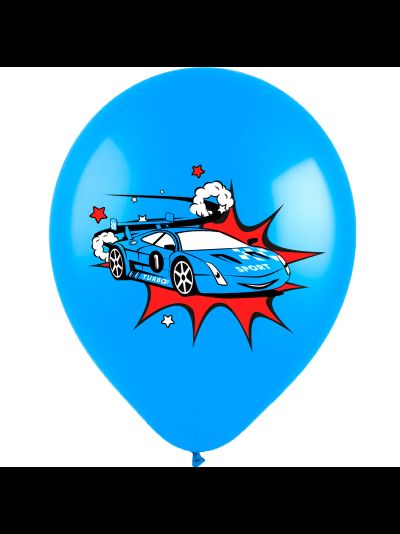 Воздушные шары с гелием "С днем рождения! мультяшные машинки 30см