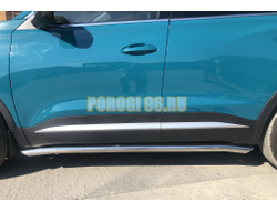 Защита штатного порога труба Папа Тюнинг d60 для Chery Tiggo 7 Pro Max 2024-