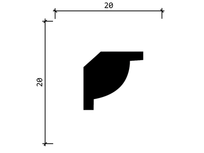 Карниз DD38 - 20*20*2000мм