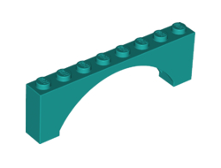 Arch 1 x 8 x 2 Raised, Dark Turquoise (16577 / 6326000)