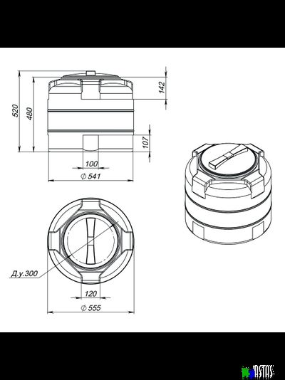Емкость Экопром T 100 л черная