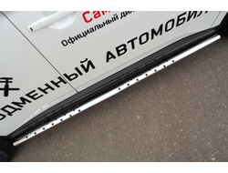 Пороги труба 75х42 овал с проступью(1500-1800 мм) MITSUBISHI OUTLANDER 2014-2015