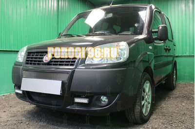 Защита радиатора Fiat Doblo (I рестайлинг) 2005-2014 black