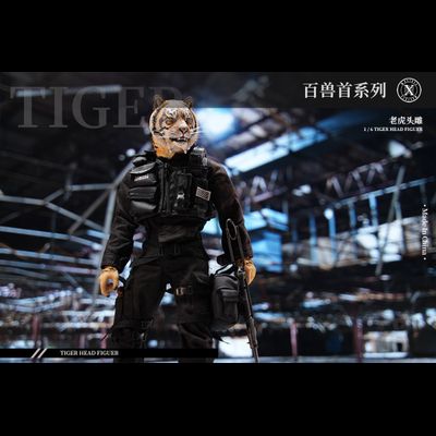 Голова (скульпт) с кистями - рыжий тигр 1/6 Tiger Head Figure (MS2103B) - Mostoys