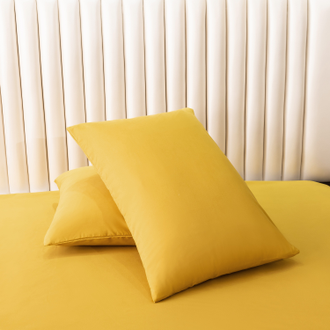Комплект постельного белья Однотонный Сатин цвет Горчичный CS047 (двуспальное)