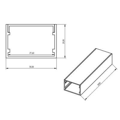 Алюминиевый профиль 4L-3020-S ANOD+OPAL