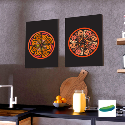 Пара постеров «Апельсин оранжевый»  и «Апельсин розовый»   из коллекции  «Половинки».