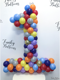 Цифра из шаров "Радуга"