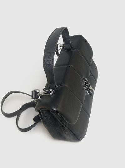 (АРТИКУЛ: 9864/1/5) СУМКА ЖЕНСКАЯ, НЕБОЛЬШАЯ, НАТУРАЛЬНАЯ КОЖА, ЧЕРНАЯ, С ПЛЕЧЕВЫМ РЕМНЕМ