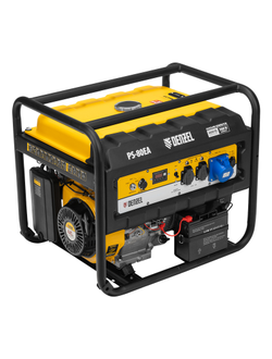 Генератор бензиновый PS 80 EA, 8.0 кВт, 230 В, 25 л, коннектор автоматики, электростартер Denzel