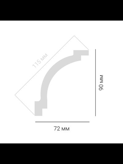 Потолочный карниз Ultrawood CR2340, из ЛДФ-декора, под покраску, 2 m.