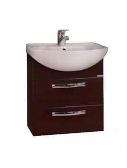 АКВАТОН. Тумба-умывальник "Ария 50 М" 1400-1.103K темно-коричневая с раковиной Смайл 50