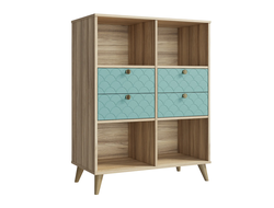 Тумба Велламо ВО-04 блэквуд ячменный/бирюза