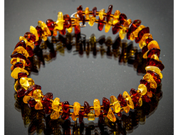 Браслет из янтаря, двойной , безразмерный