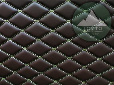 Коврики ЭЛИТ 3D коричневая экокожа и бежевая отстрочка