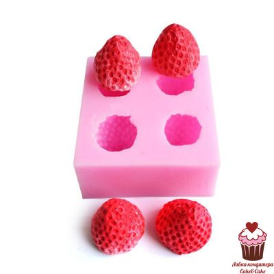 3D Молд силиконовый &quot;Четыре клубники&quot;