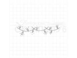 Штамп для скрапбукинга гирлянда на елку новогодняя фонарики
