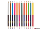 Карандаши двухцветные ПИФАГОР «СОЧНЫЕ ФРУКТЫ», 12 штук, 24 цвета, заточенные, европодвес. 181361