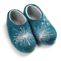 Купить войлочные тапочки одуванчики морская волна в Москве