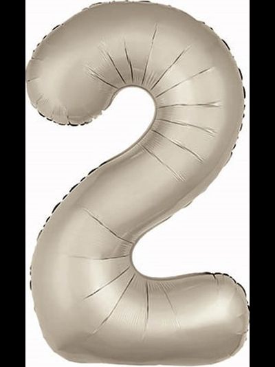 Шар цифра 2 кремовая