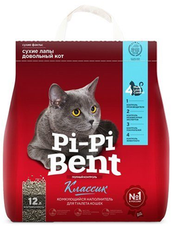 Наполнитель для кошек Pi-Pi-Bent Классик комкующийся 12 л
