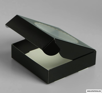 Коробка сборная с окном 11,5 х 11,5 х 3 см Чёрный