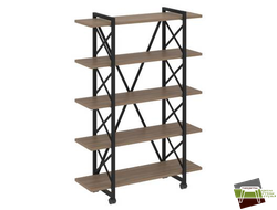 Loft Стеллаж на колесных опорах-5 полок VR.L-MST.K-5.8V Дуб Аризона/Металл Черный 1200*400*1704