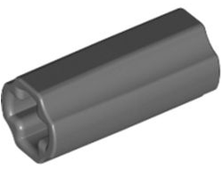 Technic, Axle Connector 2L Smooth with x Hole + Orientation, Dark Bluish Gray (6538c / 4516546 / 6084613)