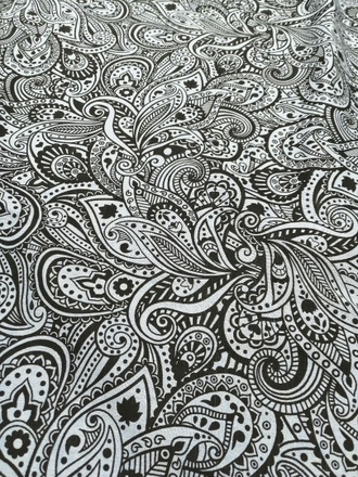 Ткань льняная "Восточный орнамент" Цвет: Желтый