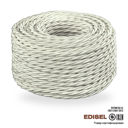 Витой ретро провод 3х2.5 бежевый шелк бухта