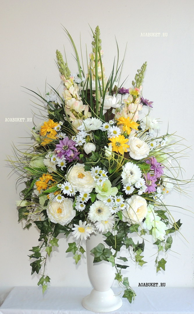Купить искусственные цветы/Композиция из искусственных полевых цветов - Летние настроение Б014