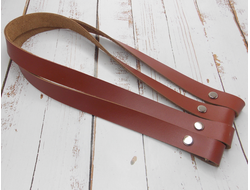 Ручки для сумки кожаные 60 см на винтах пара  цвет коньяк