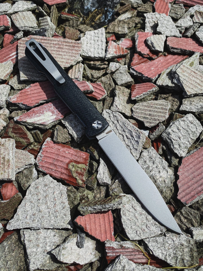 Складной нож Single EVO сталь ламинат Васильева, рукоять G10, цвет черный