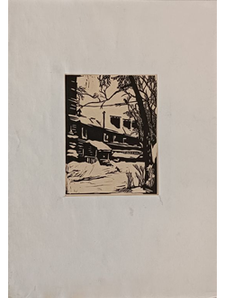 "Пейзаж" линогравюра Белякова Е.А. 1997 год