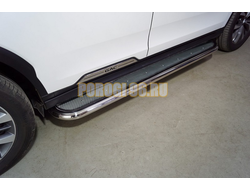 Пороги с площадкой (нерж. лист) 60,3 мм ТСС для Gac GS8 2.0T 4WD 2019-2021