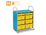 SS108M &quot;Мобильный стеллаж M с 8 контейнерами 1126х795х475 мм 2 малых, 6 средних контейнеров&quot;