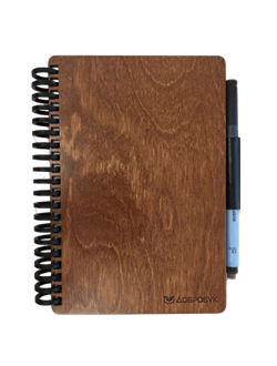 Многоразовый зож ежедневник, формат А5 (148 х 210 mm), обложка из дерева, цвет махагон