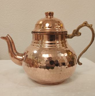 Медный заварочный чайник чеканный 1,8л Турция арт.175-Т