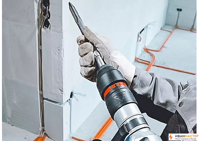 Штробление стен под проводку в квартире в Подмосковье ИВАНМАСТЕР