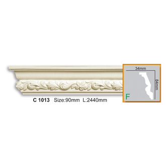 Потолочный карниз с орнаментом из полиуретана (Фабелло Декор) Fabello Decor- C1013 (84х34)
