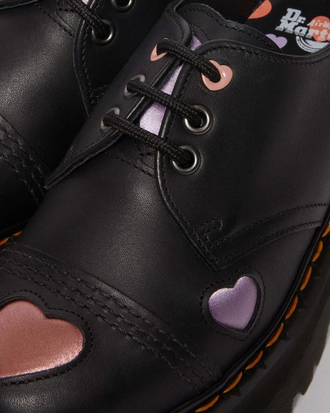 Dr Martens 1461 Leather Heart Platform Shoes