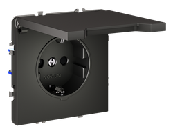 VLS040306 Розетка с крышкой 16А, титан-1