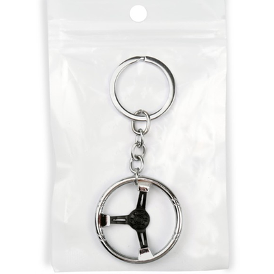 Брелок «РУЛЬ», металл, хром/чёрный