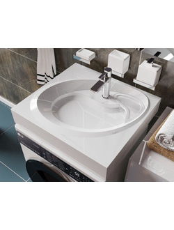 Раковина умывальник над стиральной машиной ANDREA Topaz-600 с кронштейнами 4680028071037