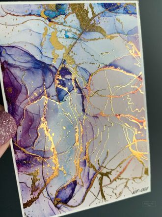 Слайдеры фольгированная акварель Alcohol Ink NF-001 GOLD