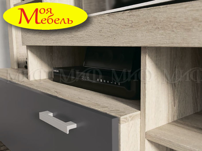 Ангара Гостиная Комод (графит/дуб юкон)