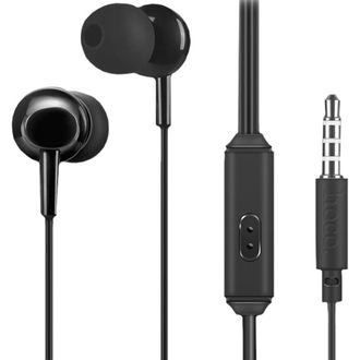 НАУШНИКИ ВКЛАДЫШИ С МИКРОФОНОМ HOCO M14 NATURAL SOUND INITIAL BLACK (ЧЕРНЫЕ)